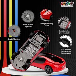 Gooyo 6328-4 Battery Operated 3D Lights Famous Remote Control High Speed Racing Car Toy for Kids | Red Color, Power Source: 3xAA Battery in Car & 2xAA Battery in Remote Controller (Not Included) image 2