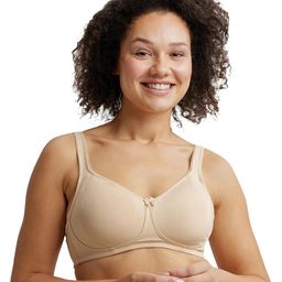 jockey ES24 Women's Wirefree Non Padded Super Combed Cotton Elastane Stretch Full Coverage Plus Size Bra with Side Panel Support and Plush Lining Cup image 1