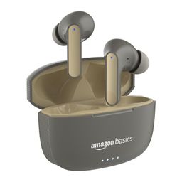 amazon basics TWS in-Ear Earbuds (AB-A8) with Fast Charging up to 50 Hours of Playtime | Dual 10mm Driver | IPX4 Water-Resistance | Bluetooth 5.3 | Charging Case with Mic | Touch Control (Beige) image 1