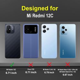 NDCOM for Redmi 12C Back Covers | Compatible Redmi 12 C Back Cover | Premium Design Redmi 12C Cover | Sleek and Stylish Back Case Ring Holder Case image 2