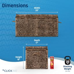 ClickDecor Farmhouse Trunk, Rustic Wicker Brown image 4