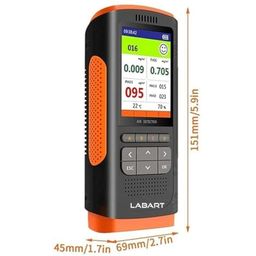 LABART Air Quality Monitor Air Pollution Detector Meter (with Bluetooth) HCHO TVOC PM2.5/1.0/10 Temperature and Humidity Detector 8-in-1 AQI Air Quality image 3