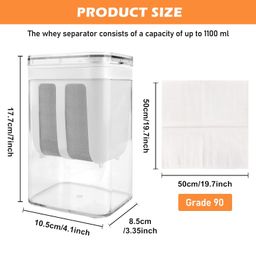 Yoghurt Strainer, Homemade Greek Yogurt Filter, Yoghurt Whey Separator, Yoghurt Maker, Yoghurt Cream Cheese Maker, Yoghurt Machine with Mesh Strainer, Filter Cloth image 2