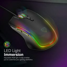 Vertux Assaulter Gaming Mouse | Up to 10000 DPI Optical Sensor Lights | Wired Optical Gaming Mouse | Ultra-Fast 10 Million Clicks | Lightweight RGB Gaming Mouse - Black image 4
