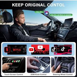 IBIN Wireless CarPlay Video Adapter Dongle - Mini Size, Auto Connect, Built-in Video Apps YouTube Netflix TikTok apps Support for Seamless Driving Experience image 3