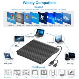 hyripe External CD/DVD Drive for Laptop, USB 3.0 Type-C Ultra Slim Portable Optical Drive, Player, ROM Burner, Reader Compatible With Laptop Desktop PC Windows Linux Mac OS image 5