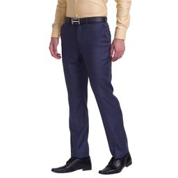 park avenue Men's Polyviscose Blend Checks Pattern Smart Fit Flat Front Formal Trouser image 3