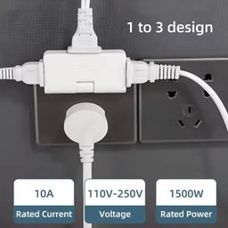 phlyponn 3 in 1 Adapter Plug | 180 Degree Rotatable Wireless Mini Slim Outlet Adapter | Multi Foldable EU US Converter | 2 Pin Rotate Plug for Charging Multiple Devices image 4