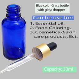 Pure Source India Empty Glass Dropper Bottles, 30 ml - Pack of 4, Blue image 3