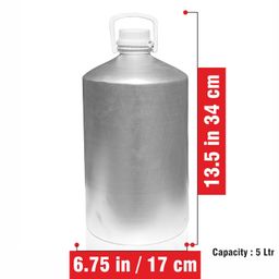 Pure Source India Aluminum Empty Bottle 5 Litre with Inner Lid & Cap – Ideal for Essential Oils, Oil Blends, Cosmetics and Liquid Storage (Pack of 1) image 4
