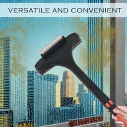 Kuber Industries 2-in-1 Multifunctional Mesh Cleaning Brush for Windows Net | Multipurpose Window Cleaner Double Sided | Expandable Brush/Wiper Mesh Cleaner for Car/Home | Orange & Green image 2