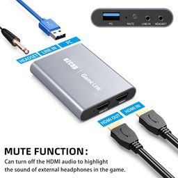 Etzin Game Link Ezcap USB 3.0 HD Live Broadcast Box with Microphone, Support 4K 60fps Input and Output,1080P 60fps Recording-EPL-815HVC-01. image 4