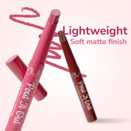 Mila Beauté Pout It Out Matte Lip Crayon | Highly Pigmented & Enriched With Jojoba Oil | Soft Matte Finish | Creamy & Light Weight Texture | Smooth Glide Application | Shade - (Merida 1.25g) image 3