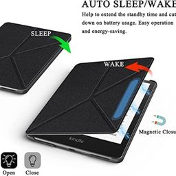 kinoft Compatible with All-New Kindle 6 inch Case 11th Generation 2022 Release, Lightweight Shell Foldable Cover with Auto Wake/Sleep & Multi-Viewing Angles for Kindle 2022 11th Gen e-Reader (Black) image 3
