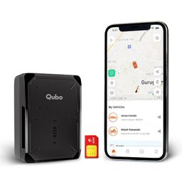 Qubo Wireless GPS Tracker from Hero Group | Pre-Recharged SIM | Voice Monitoring | 10000 mAh Battery | Ride Start & Geo Fence Alerts | for Car, Bike, Scooty | 1 Year App Subscription Included image 1