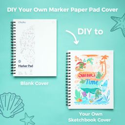 Sketch Book Ohuhu Drawing Books Marker Pads Art Sketchbook Bleedproof 254mm×193mm Large Paper Size 150GSM Smooth Drawing Papers 60 Sheets/120 Pages Spiral Bound Sketching Book for Alcohol Markers image 2
