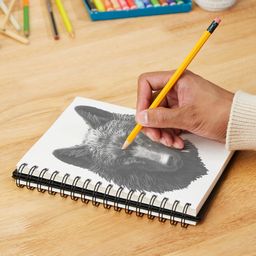 amazon basics A5 Artists Wiro Bound Sketch Book | 120 Perforated Pages | Black Hardcover for Pencil, Chalk, Graphite, Crayon & Ink | Ideal for Drawing, Sketching, Design & Architecture (Pack of 1) image 5