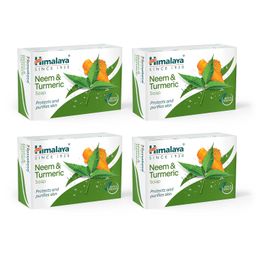 Himalaya Herbals Neem and Turmeric Soap, 125gm (Pack of 4) with Value Pack Save Rs.20 image 1