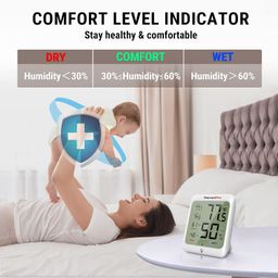 ThermoPro TP53 2 Pieces Hygrometer Humidity Gauge Indicator Digital Indoor Thermometer Room Temperature and Humidity Monitor with Touch Backlight image 3