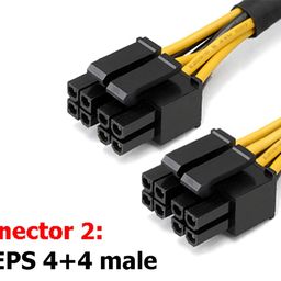 piplus Pi+(PiPlus®) EPS CPU 8 Pin Splitter ATX CPU 8 Pin Female to Dual 8(4+4) Pin Male EPS 12V for Motherboard Power Adapter Cable Sleeved EPS Y-Splitter 9 inches (Not GPU PCIe Splitter) image 4