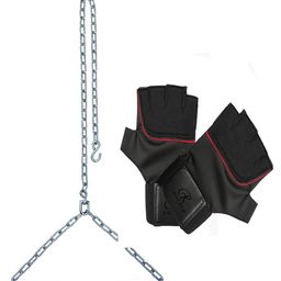 rioff Rioff® Hanging Pull Up Bar for Height Increaser and Pull Exercise with Heavy Chain With Weight Lifting Gloves 6FT image 1