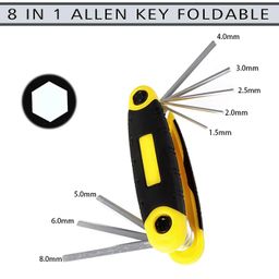 GLUN® 8in1 Foldable Allen Keys, Folding Portable Hexagonal Wrench, Metal Metric Chave Torx Allen Key Pocket Size image 3