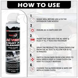 MIKANIX Combo Of Car AC Vent & Duct/Dust Cleaner Foam Spray + Car Dashboard Polish With Nosal Pipe & Foam Sponge For Home & Vehicle Interior Cleaning (Pack of 2) image 3