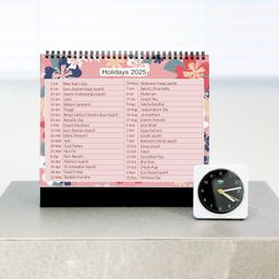 AccuPrints 2025 Floral Desk Calendar | Includes Note Section | Size (9.5 x 7) inch | Planning, Tracking & Scheduling image 3