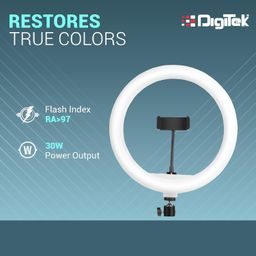 digitek DIGITEK® (DRL-14C) 14 Inch LED Ring Light with 5ft Stand & Smartphone Mount - USB Powered, Color Switch Mode, Brightness Control, Dual Temperature - for Photo & Video Shoots, Makeup, Vlogging! image 2