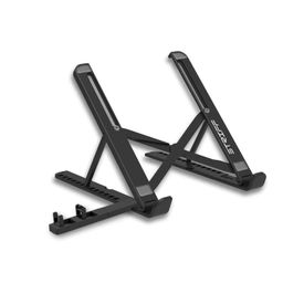 STRIFF Adjustable Anti Slip Multi angle adjustment Laptop Stand/holder Portable Foldable Compatible with MacBook Notebook Tablet Book for desk, bed, table with Mobile Stand (Black) image 1