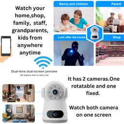 Maizic Smarthome Astro WiFi CCTV [4MP+4MP] FHD Live View Double Lens Dual Screen View 360° Coverage Home Security AI Human Detection Color Night Vision Two Way Talk (S-Pack of 2 Astro) image 2