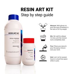trendikraft 400 gms Crystal Clear Epoxy Resin Art Kit with Liquid Hardener Raisins Art & Craft Material For Beginners DIY Activities with High Gloss, Odour Free, Bubble Free Smooth Rasin (3:1 Mix) image 5