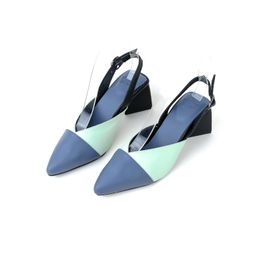 preppy moda llp Pointed Toe Triangle Heel Clog with Backstrap | Preppy image 1