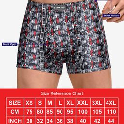 lux cozi Men's 100% Cotton Printed Inner Elastic Mini Trunk | Printed Mini Trunk for Men | Color and Print May Vary | Mini Trunk for Men Pack of 4 image 2