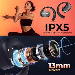 WeCool Moonwalk Mini Ows Bluetooth Open Ear Earphones Wireless with Call Noise Reduction,Ideal for Running,Cycling,and Gym,Long Playtime,Dustproof and Waterproof,C-Type Earphones for Android/iOS-Black image 4
