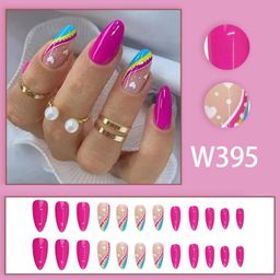 Buddy Jelly Trends Premium Designer 24pcs Stick-on Nails set, with Easy Glue Tab application, Nails are Reusable & Unbreakable (W395) image 2