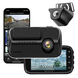 boult goBoult Cruisecam X5 Pro GPS Dashcam with 4K + 8MP (Front) & 1080p + 2MP (Rear) Recording, App Control, 140° Wide FOV, 3" LCD Screen, GPS Logger, Night Vision, Sony IMX415 Sensor Dash Camera for car image 1