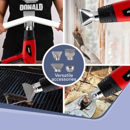 AGARO 2000W Heat Gun HG2120, Dual Temperature and Air Flow Control with 4 Nozzle Attachments, Hot Air Gun Heating helps in Shrink Wrapping, Paint Removal, Wire Shrinking, Crafting image 3