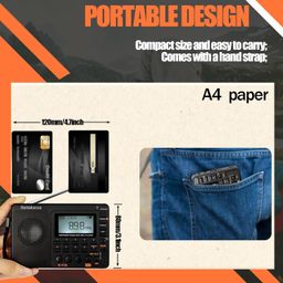 Retekess TIVDIO VITE 710S Portable Radio with MP3 Player REC Recorder and Sleep Timer (Black) image 2