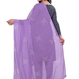 kemza Chiffon Floral Dupatta with Stone Work & Lace Border | Soft & Lightweight image 4