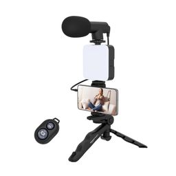 Amazon Basics 6-in-1 Vlogging Kit for All Phones | Tripod, LED Video Light, Cardioid Microphone, Phone Clip, Bluetooth Remote & Microphone Cable | Useful for Live Broadcasting, Video Calling image 1