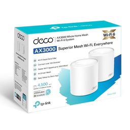TP-Link Deco X50(2-Pack) AX3000 Whole Home Dual Band Mesh Wi-Fi 6 System, WiFi Router, AI-Driven, Coverage up to 4500ft², Connect up to 150 Devices, Easy Setup, Alexa and Google Home Compatible image 2