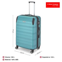 wenger WENGERStatic-Pro Large Hardside Suitcase, 106 litres, Teal, Swiss Designed-Blend of Style & Function, 612059 image 2