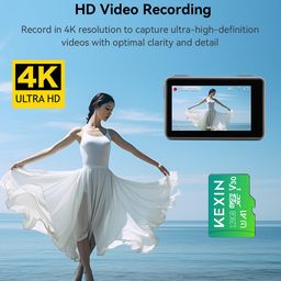 kexin 128GB Micro SD Card with SD Adapter, microSDXC UHS-I U3 V30 A1 Memory Card, 85MB/s Read 30MB/s Write, 4K UHD High Speed TF Card for GoPro, Drone, DSLR Camera, Android Phone (128GB) image 2