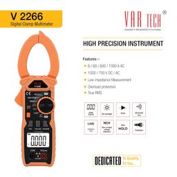 VAR TECH Digital clamp meter V 2266 True RMS, 1000 A AC Auto ranging, 6000 Counts, High precision with NCV, Live test and low impedance measurement and overload protection image 4