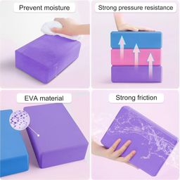 UDKI Yoga Block Set of 2, Extra Large (Pink) | High-Density EVA Foam, Soft Surface for Balance, Support & Performance | Ideal for Strength Training & Yoga Exercises (3"x9"x6") image 4
