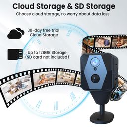 vebiliki Spy Camera, 2K Mini Camera with SD Card, Wireless Video Recorder with Cloud & SD Storage, 100-Day Standby Time Nanny Cam, Cam for Home Security AI Motion Detection, Auto Night Vision image 2