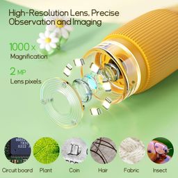 WINWEND Kids Microscope - Portable Mini Labsters Microscope with 1000X Magnification, 2" LCD Screen, and 32GB SD Card image 4