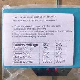 Generic PREMIUM SOLAR CHARGE CONTROLLER PMW30A WITH AUTO SELECT 12V TO 24V BATTERY image 2