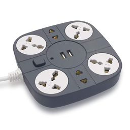 ADDMAX Extension Cord with USB Port – 10A 220V-50/60Hz [6 Socket Outlet with 2 USB Port] [Fire Flame Proof] [USB Charging Port] [3 Meter Cord] Multi Plug Extension Board for Home Office - Grey image 1